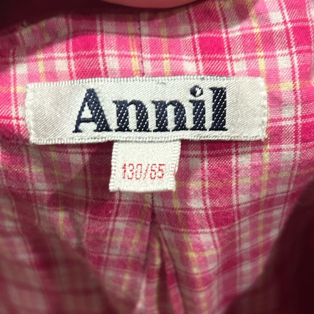 Anniel Pink Raincoat with Decorative Cuffs and Embroidery Size 6/7